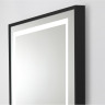 Зеркало BELBAGNO SPC-KRAFT-500-900-LED-TCH-WARM-NERO в алюминиевой раме со встроенным светильником, сенсорным выключателем и подогревом, 500x32x900